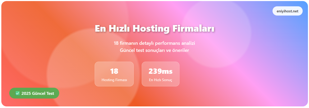 En İyi Hosting Firmaları Performans ve Hız Odaklı Analiz